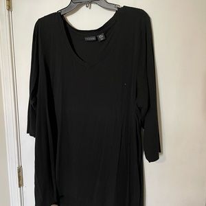 Tahari size 2x black 3/4 sleeve top